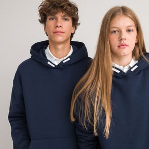 Oversized hoodie, in molton, unisex LA REDOUTE COLLECTIONS. Katoen materiaal. Maten XXXS. Blauw kleur