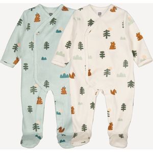 Set van 2 fluwelen 1-delige pyjama's, dennenbomen en beer LA REDOUTE COLLECTIONS. Fluweel materiaal. Maten 3 mnd - 60 cm. Blauw kleur