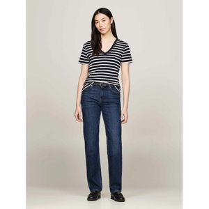 T-shirt met V-hals en korte mouwen TOMMY HILFIGER. Katoen materiaal. Maten XL. Blauw kleur