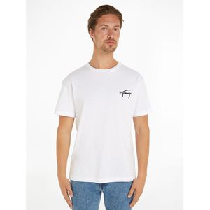Recht T-shirt met ronde hals en handtekening logo TOMMY JEANS. Katoen materiaal. Maten XL. Wit kleur