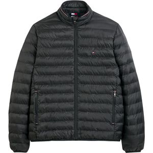 Lichte donsjas, compact, opstaande kraag TOMMY HILFIGER. Polyester materiaal. Maten L. Zwart kleur