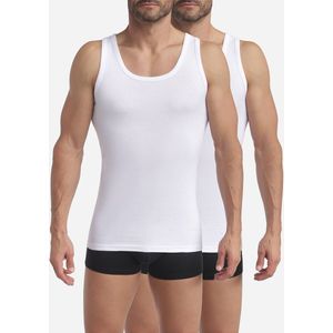 Set van 2 singlets ECODIM COTON DIM. Katoen materiaal. Maten M. Wit kleur