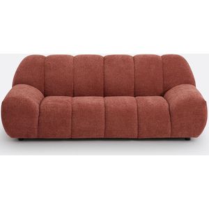 Zetel in fluweel, 3-zit, Nuria LA REDOUTE INTERIEURS. Rupsfluweel materiaal. Maten 3-zit. Kastanje kleur