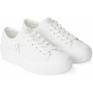 Canvas platformsneakers CALVIN KLEIN JEANS. Katoen materiaal. Maten 37. Wit kleur