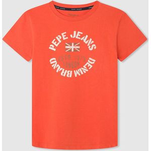T-shirt met korte mouwen PEPE JEANS. Katoen materiaal. Maten 8 jaar - 126 cm. Oranje kleur