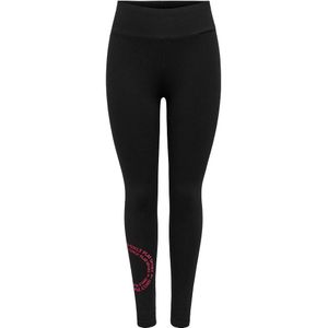 Legging Juf Life, hoge taille ONLY PLAY. Katoen materiaal. Maten M. Zwart kleur