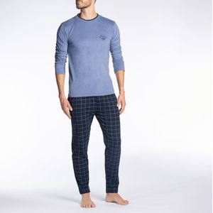 Pyjama met lange mouwen DODO. Katoen materiaal. Maten XXL. Blauw kleur