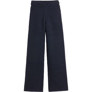 Bootcut broek met hoge taille, in merinoswol L’ENVERS X LA REDOUTE. Wol materiaal. Maten S. Blauw kleur