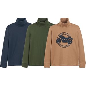 Set van 3 coltruien LA REDOUTE COLLECTIONS. Jersey materiaal. Maten 5 jaar - 108 cm. Groen kleur