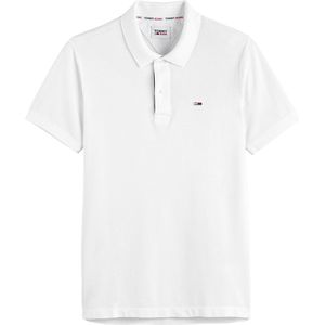 Polo slim in piquétricot Placket TOMMY JEANS. Katoen materiaal. Maten XS. Wit kleur