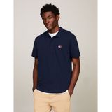 Rechte polo met badge logo TOMMY JEANS. Katoen materiaal. Maten XS. Blauw kleur