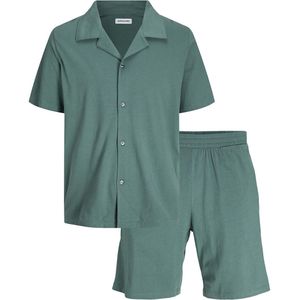 Pyjashort, shirt met hemdskraag JACK & JONES. Katoen materiaal. Maten M. Groen kleur