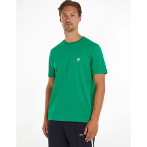 T-shirt met ronde hals, monogram logo TOMMY HILFIGER. Katoen materiaal. Maten L. Groen kleur