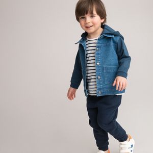 Jeansjasje in molton met kap LA REDOUTE COLLECTIONS. Katoen materiaal. Maten 4 jaar - 102 cm. Blauw kleur