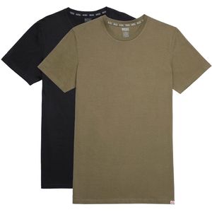 Set van 2 effen T-shirts met ronde hals DIESEL. Katoen materiaal. Maten XL. Zwart kleur