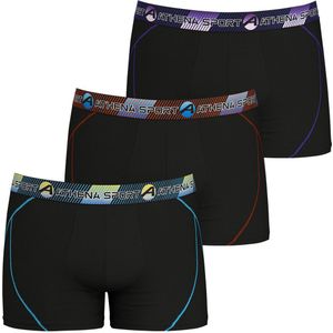 Set van 3 boxershorts Training ATHENA. Polyamide materiaal. Maten XL. Zwart kleur