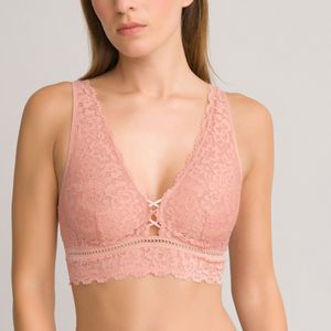 Bralette BH Signature, GIROFLE LA REDOUTE COLLECTIONS. Kant materiaal. Maten 85C FR - 70C EU. Roze kleur