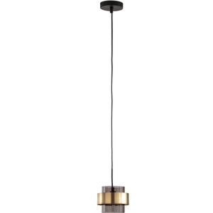 Hanglamp in gerookt glas Ø13,8 cm, Botello LA REDOUTE INTERIEURS. Metaal materiaal. Maten één maat. Zwart kleur