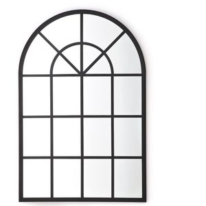 Lenaig - Industriële Vensterspiegel - Zwart - Metaal - 60x90 cm