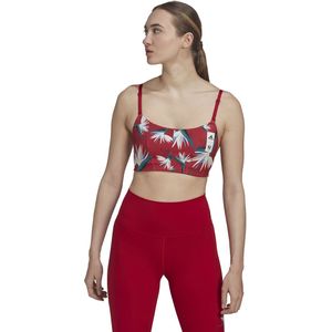 Bedrukte sportbustier adidas Performance. Polyester materiaal. Maten XS. Rood kleur