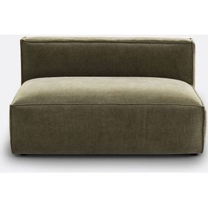Modulaire zitbank in geribd vintage fluweel, Seven LA REDOUTE INTERIEURS. Geribd polyester materiaal. Maten 2-zit. Groen kleur
