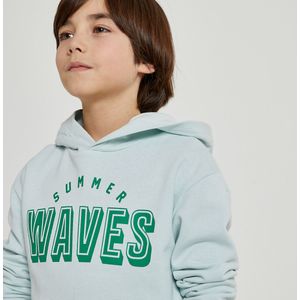 Hoodie in molton LA REDOUTE COLLECTIONS. Molton materiaal. Maten 12 jaar - 150 cm. Blauw kleur