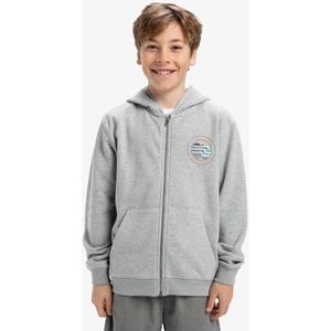 Zip-up hoodie in molton QUIKSILVER. Molton materiaal. Maten 10 jaar - 138 cm. Grijs kleur
