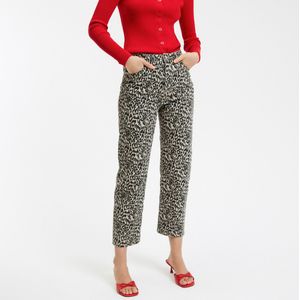 Jeans met luipaardprint LA REDOUTE COLLECTIONS. Denim materiaal. Maten 36 FR - 34 EU. Andere kleur
