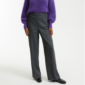 Wijde broek met hoge taille LA REDOUTE COLLECTIONS. Wol materiaal. Maten 44 FR - 42 EU. Grijs kleur