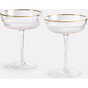 Togari - Champagne Glazen - Kastanje - Glas - Set van 2