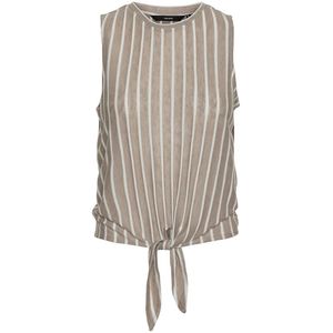 Gestreept T-shirt, cropped, te strikken VERO MODA. Polyester materiaal. Maten XS. Beige kleur