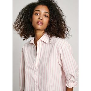 Hemd met fijne strepen PEPE JEANS. Katoen materiaal. Maten S. Roze kleur