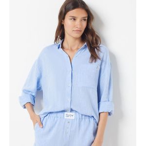 Pyjamavest Justine ETAM. Linnen materiaal. Maten L. Blauw kleur
