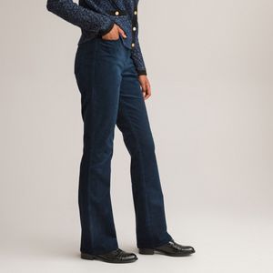 Broek in fluweel, bootcut snit ANNE WEYBURN. Fluweel materiaal. Maten 40 FR - 38 EU. Blauw kleur