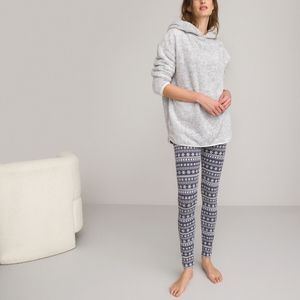 Pyjama, sweater in fleecetricot LA REDOUTE COLLECTIONS. Katoen materiaal. Maten 34/36 FR - 32/34 EU. Grijs kleur