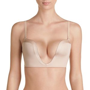 Laag uitgesneden BH Ultimate Plunge WONDERBRA. Microvezel materiaal. Maten 95B FR - 80B EU. Beige kleur