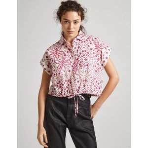 Korte blouse om te strikken PEPE JEANS. Katoen materiaal. Maten M. Wit kleur