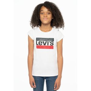 T-shirt LEVI'S KIDS. Katoen materiaal. Maten 8 jaar - 126 cm. Wit kleur