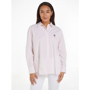 Gestreept hemd met lange mouwen TOMMY HILFIGER. Bio katoen materiaal. Maten 34 FR - 32 EU. Roze kleur