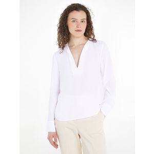 Blouse met lange mouwen en V-hals TOMMY HILFIGER. Viscose materiaal. Maten 36 FR - 34 EU. Wit kleur