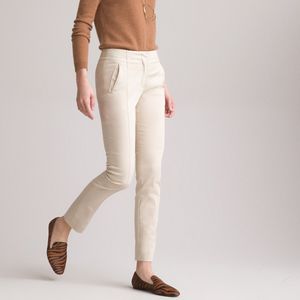 Rechte broek met stretch comfort ANNE WEYBURN. Katoen materiaal. Maten 40 FR - 38 EU. Beige kleur