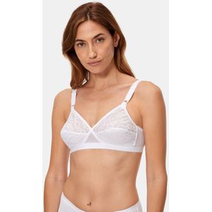 BH zonder beugels Cœur croisé PLAYTEX. Polyamide materiaal. Maten 95B FR - 80B EU. Wit kleur