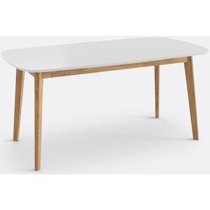 Tafel, 6 personen, Jimi LA REDOUTE INTERIEURS. Hout materiaal. Maten 6 personen. Wit kleur