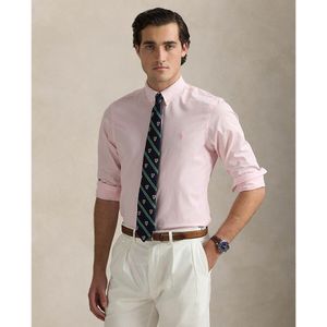 Gestreept overhemd in stretchpopeline, slim fit POLO RALPH LAUREN. Katoen materiaal. Maten XXL. Roze kleur