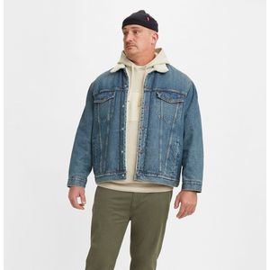 Jeans jacket gevoerd in sherpa Big and Tall LEVIS BIG & TALL. Katoen materiaal. Maten 4XL. Blauw kleur