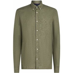 Hemd in linnen TOMMY HILFIGER. Linnen materiaal. Maten M. Groen kleur