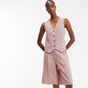 Gilet in linnen en katoen LA REDOUTE COLLECTIONS. Linnen materiaal. Maten 38 FR - 36 EU. Roze kleur