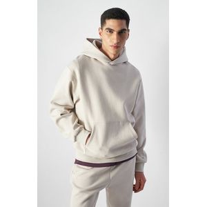 Hoodie in gerecycled katoen CHAMPION. Katoen materiaal. Maten S. Beige kleur