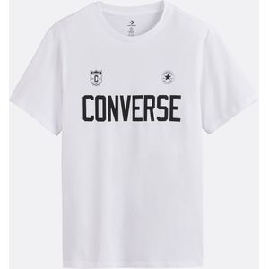 T-shirt met korte mouwen en groot voetballogo CONVERSE. Katoen materiaal. Maten XS. Wit kleur