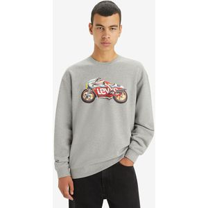 Soepele sweater met ronde hals Batwing moto motief LEVI'S. Katoen materiaal. Maten XL. Grijs kleur